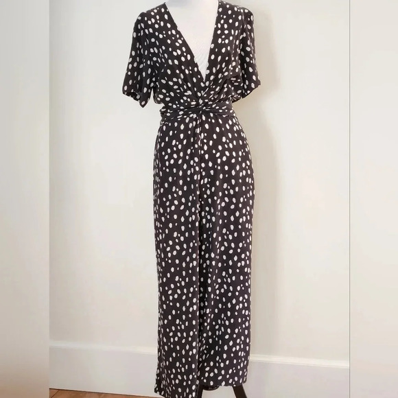 NWT || AMOUR VERT || Fantasia, jumpsuit, pockets, polka dotted, black/white - Picture 3 of 8